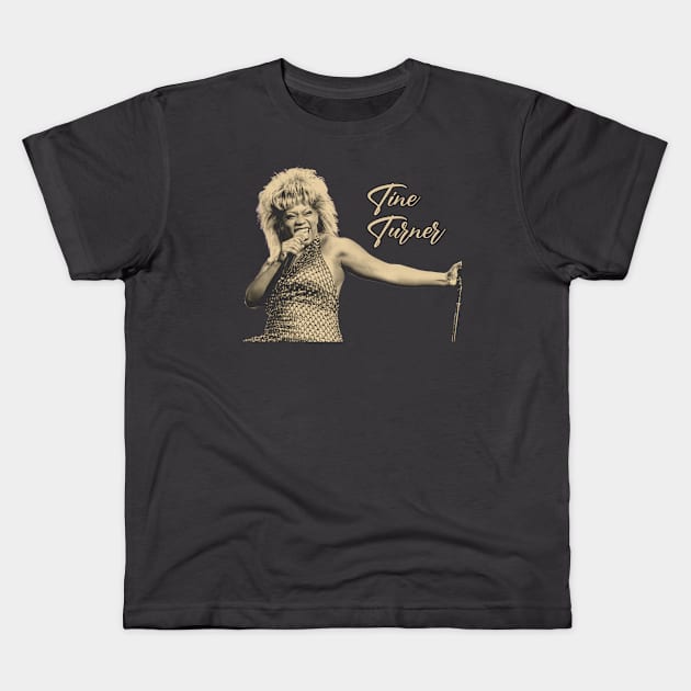 tina turner - vintageretro art Kids T-Shirt by NYINDIRPROJEK